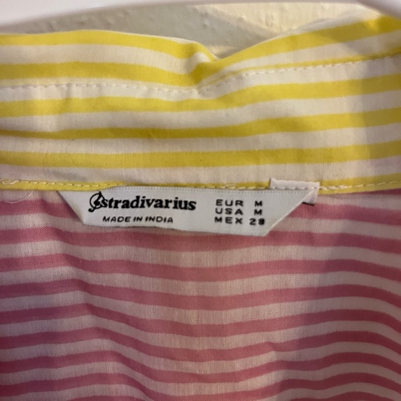 Stradivarius Multi Colored Striped Button Down Medium - Picture 3 of 3